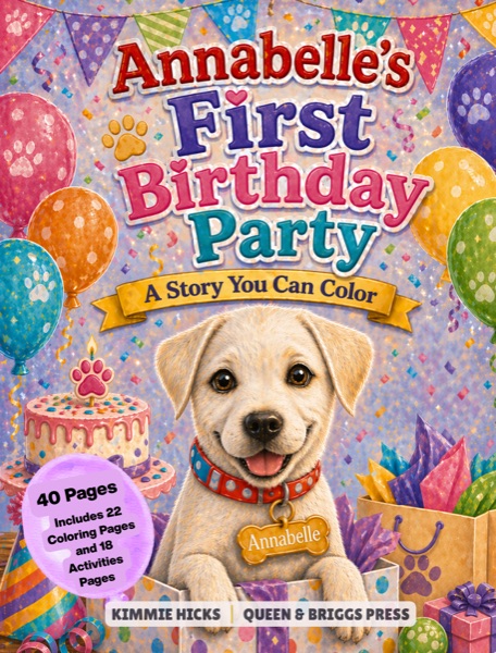 Annabelle's First Birthday Party coloring book cover
