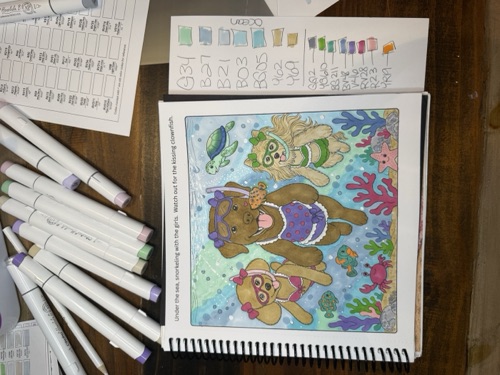 Community coloring — Brownie's Beach House under the sea snorkeling