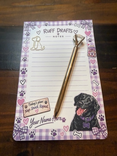 Snack Repeat notepad featuring Brownie